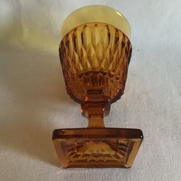 Mid-Century Amber Goblet / Stemmed Glass - Picture 4 of 4
